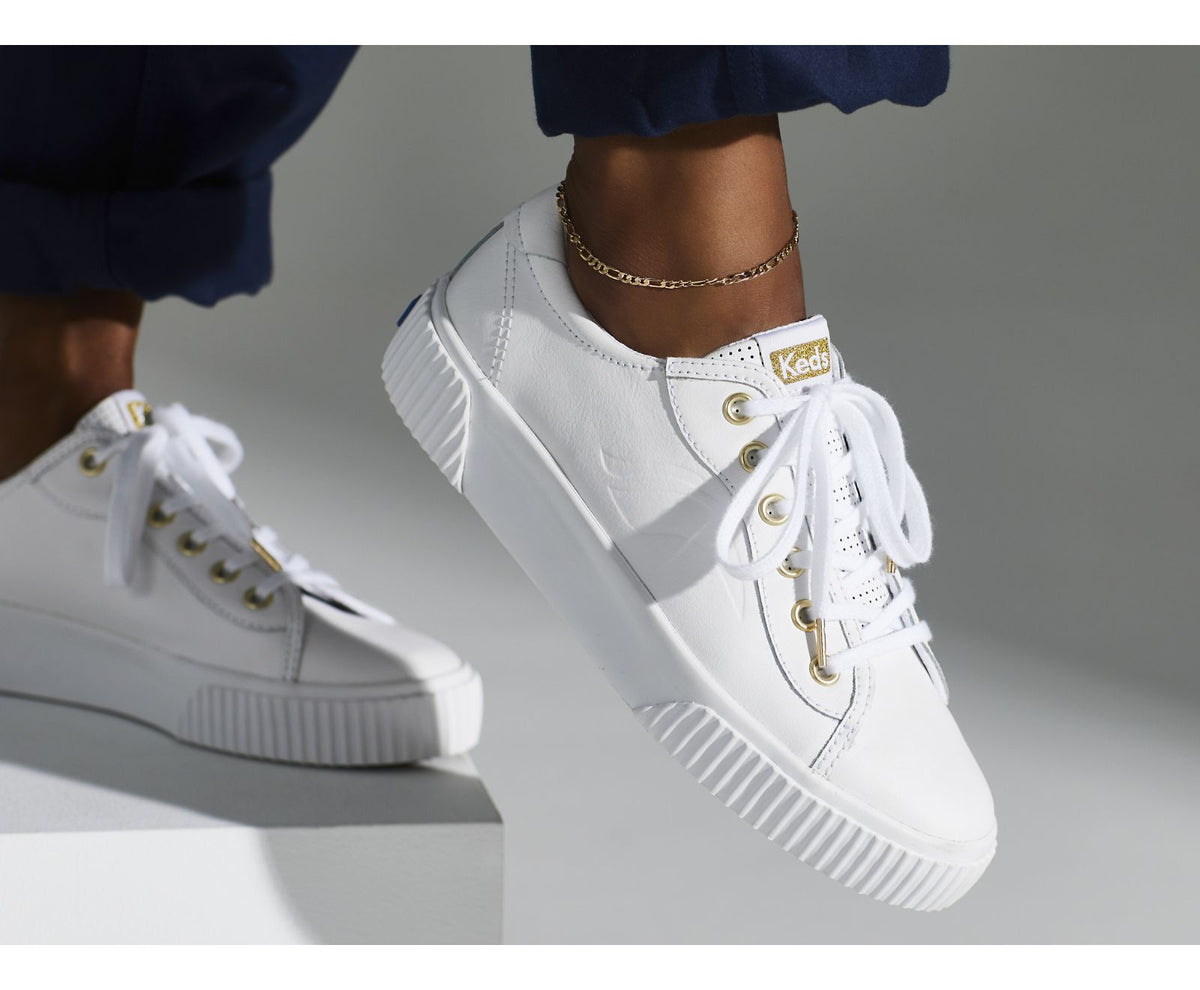 Women Crew Kick Alto Leather White - Keds