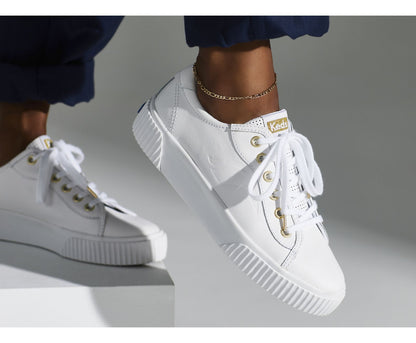 Women Crew Kick Alto Leather White - Keds