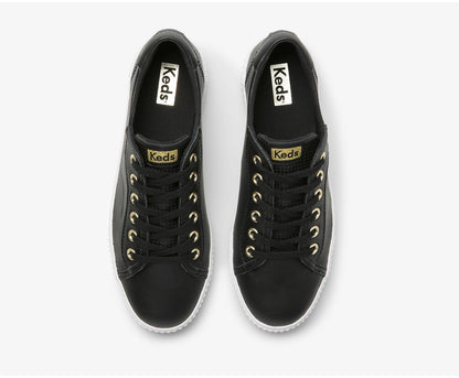 Women Crew Kick Alto Leather Black - Keds