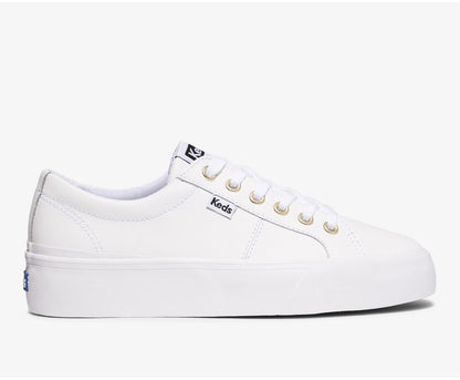 Women Jump Kick Duo Leather White - Keds