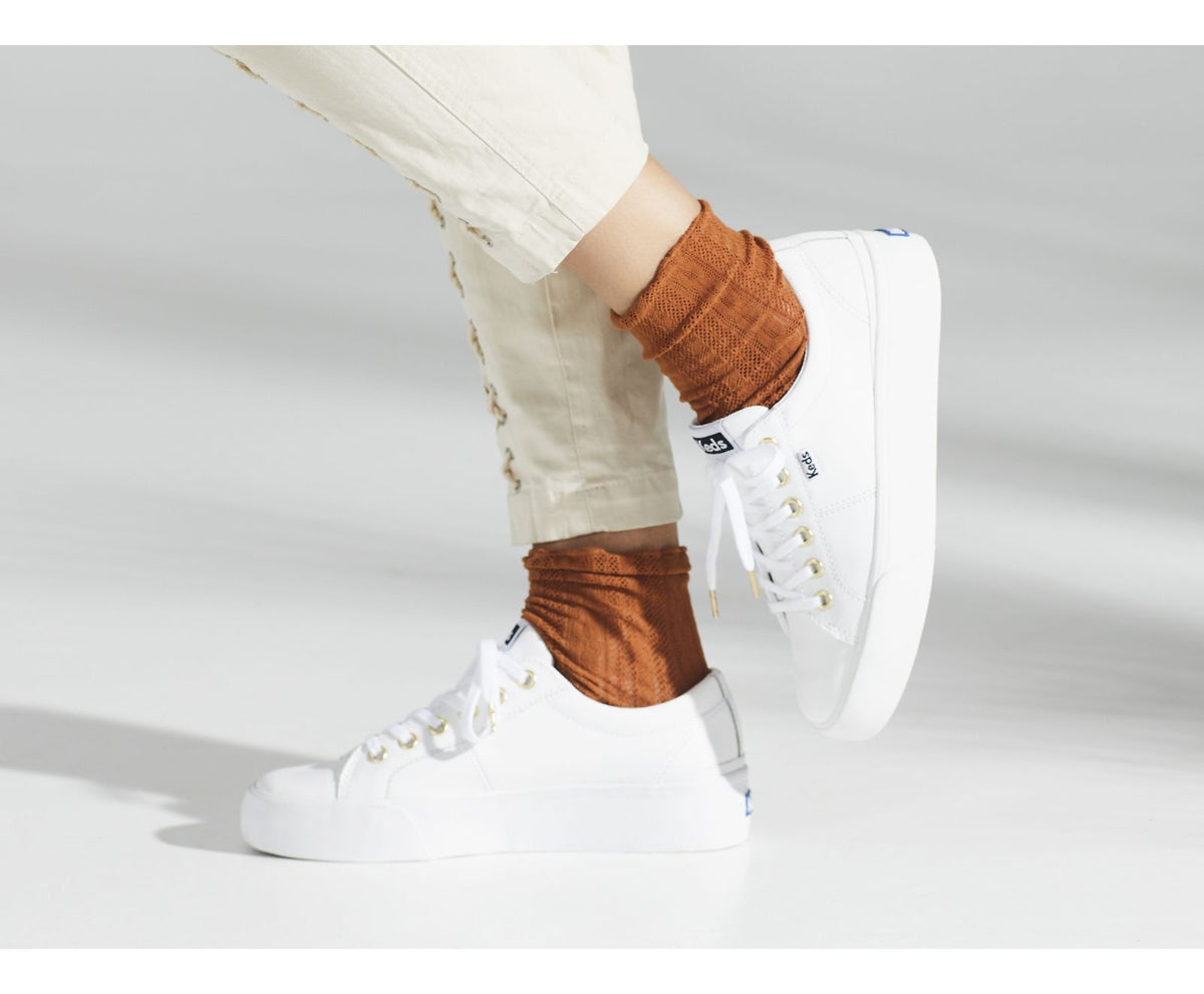 Women Jump Kick Duo Leather White - Keds