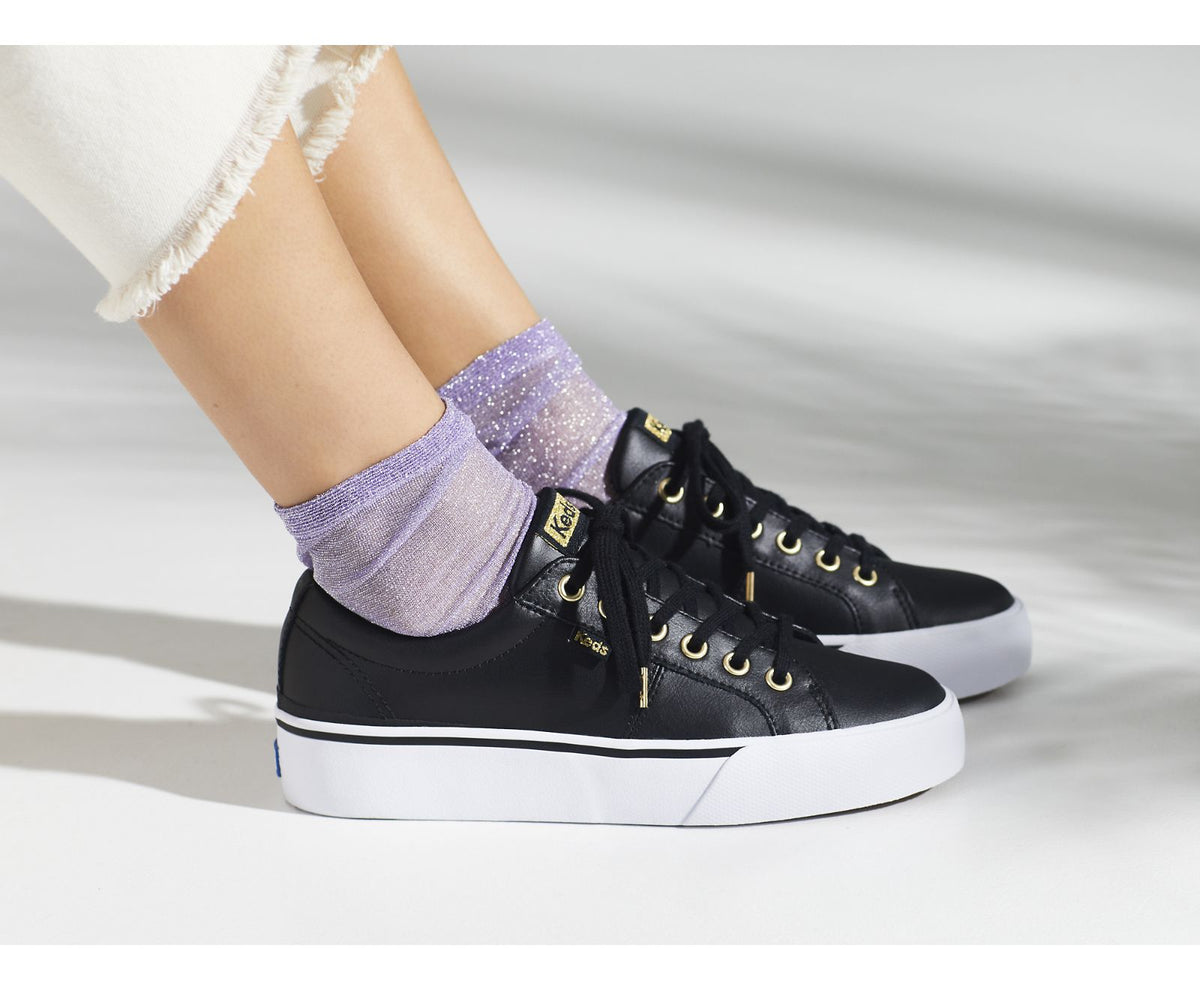 Women Jump Kick Duo Leather Black - Keds