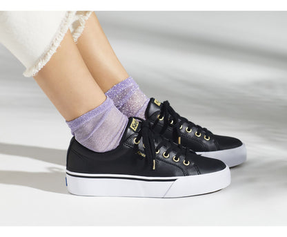 Women Jump Kick Duo Leather Black - Keds