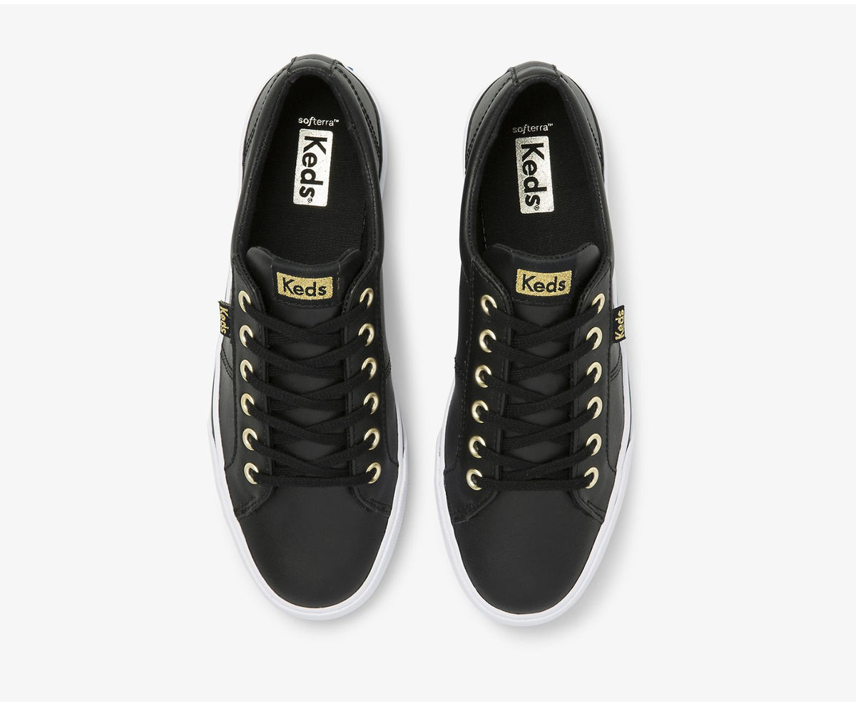 Women Jump Kick Duo Leather Black - Keds