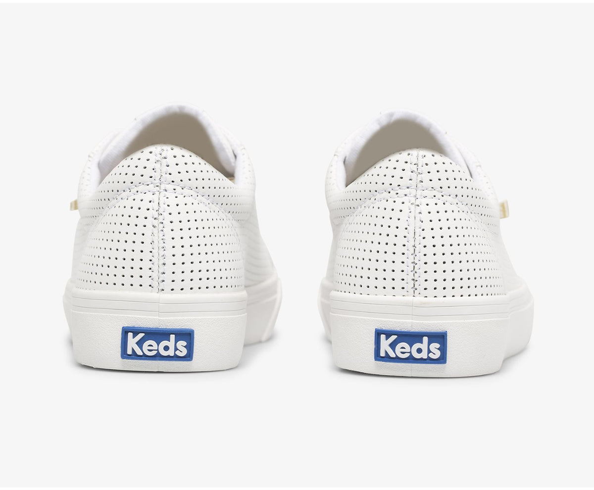Women Jump Kick Perf Leather White Gold - Keds