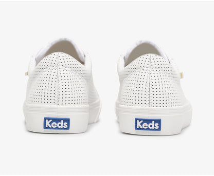 Women Jump Kick Perf Leather White Gold - Keds