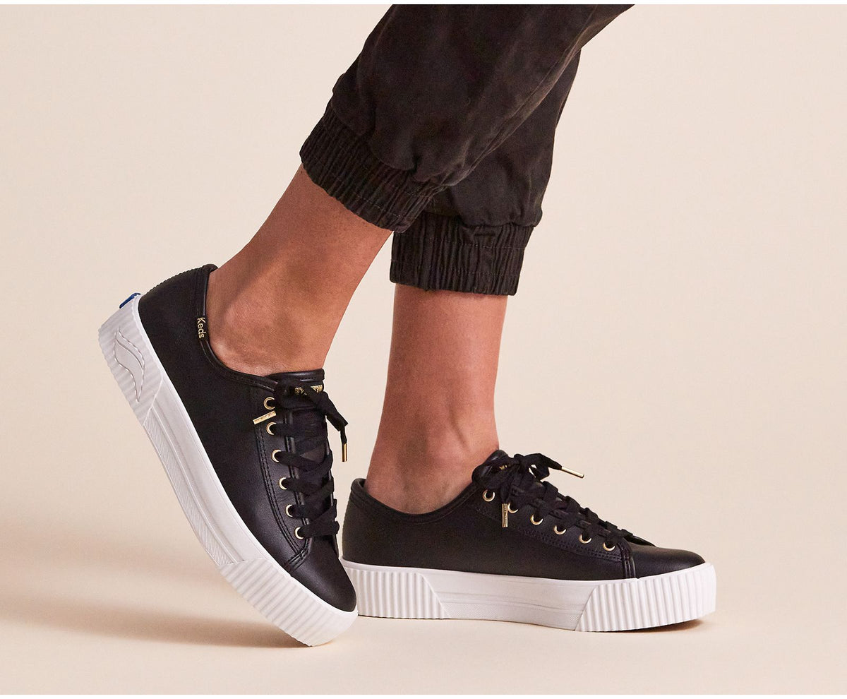 Women Triple Kick AMP Leather Black - Keds