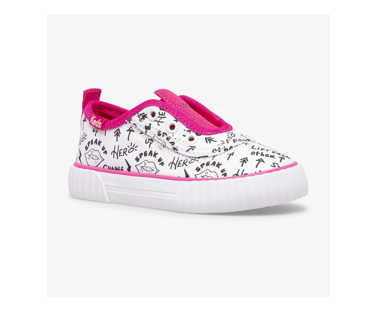 Girls Little Kid's Topkick Washable Slip On Jr White/Pink - Keds