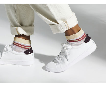 Women Ace Leather White Burgundy - Keds
