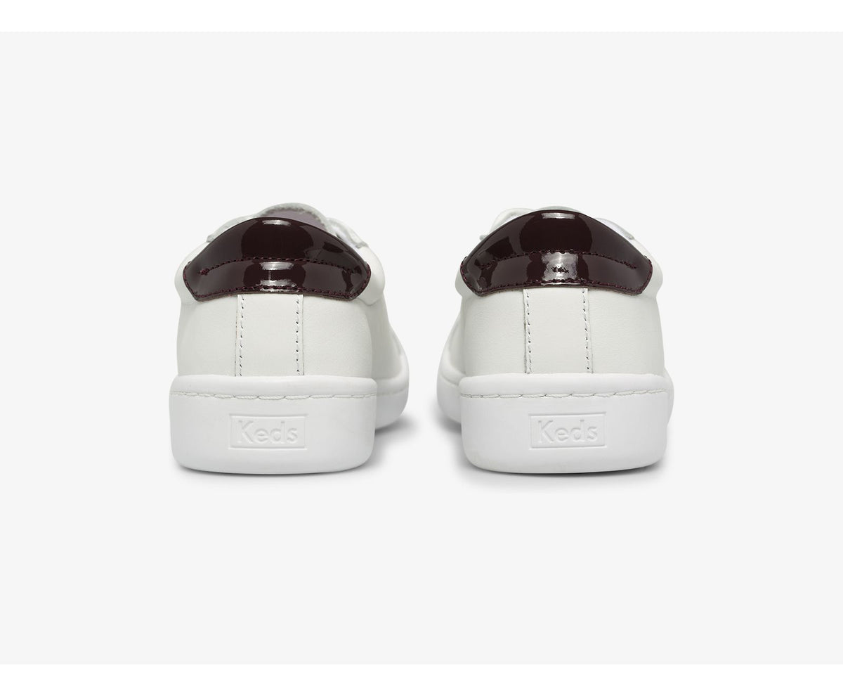 Women Ace Leather White Burgundy - Keds