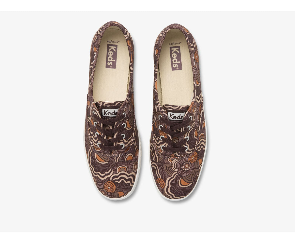 Women Champion Feat. Organic Canvas Ripple Burgundy Multi - Keds