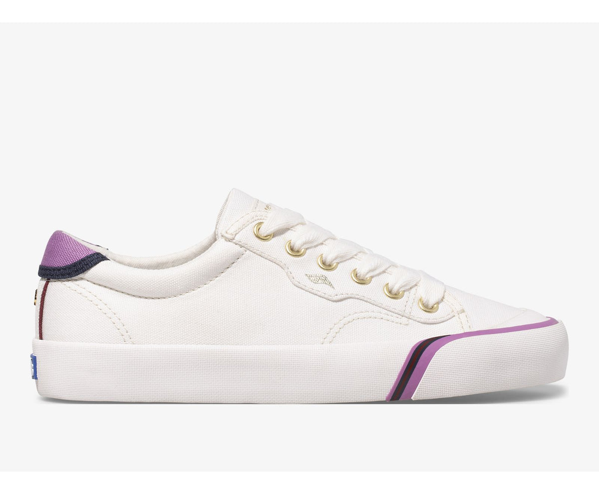 Women Keds x kate spade new york Crew Kick 75 Stripe Bumper Canvas White - Keds