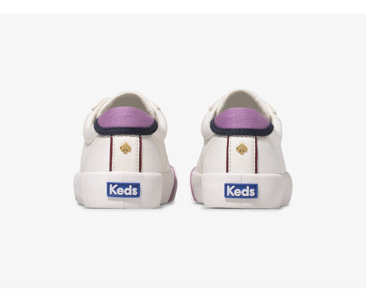 Women Keds x kate spade new york Crew Kick 75 Stripe Bumper Canvas White - Keds