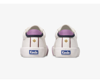 Women Keds x kate spade new york Crew Kick 75 Stripe Bumper Canvas White - Keds