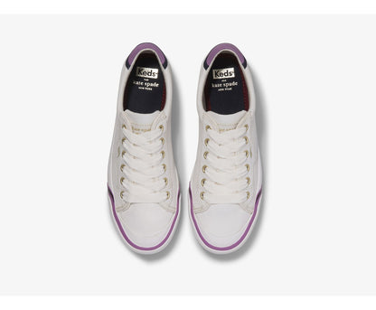 Women Keds x kate spade new york Crew Kick 75 Stripe Bumper Canvas White - Keds