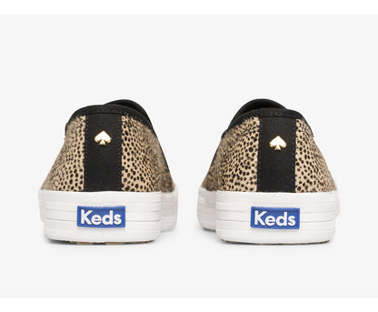 Women Keds x kate spade new york Double Decker Tiny Dot Calf Hair Tan Black - Keds