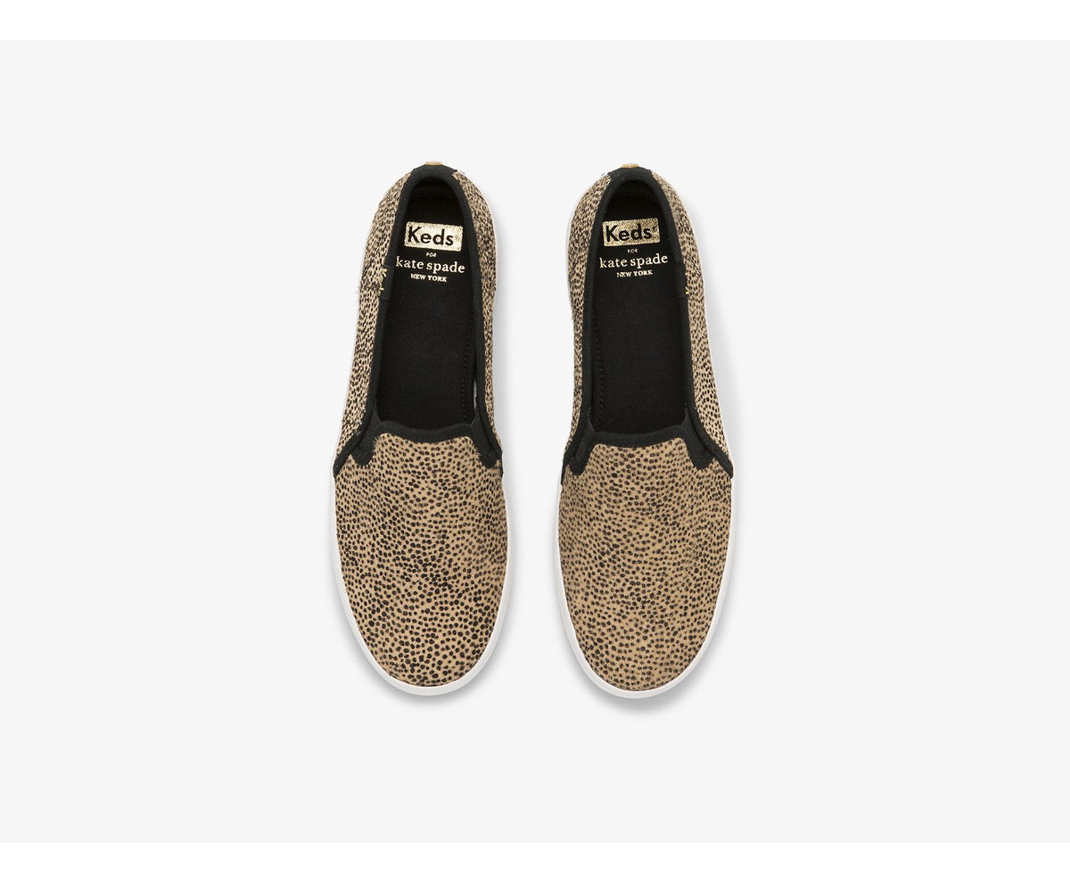 Women Keds x kate spade new york Double Decker Tiny Dot Calf Hair Tan Black - Keds