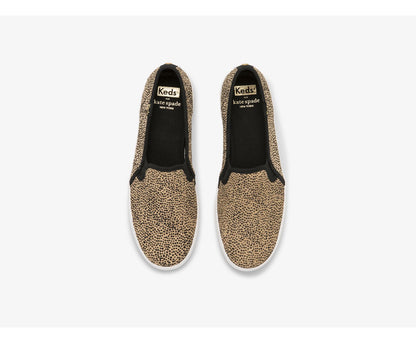 Women Keds x kate spade new york Double Decker Tiny Dot Calf Hair Tan Black - Keds