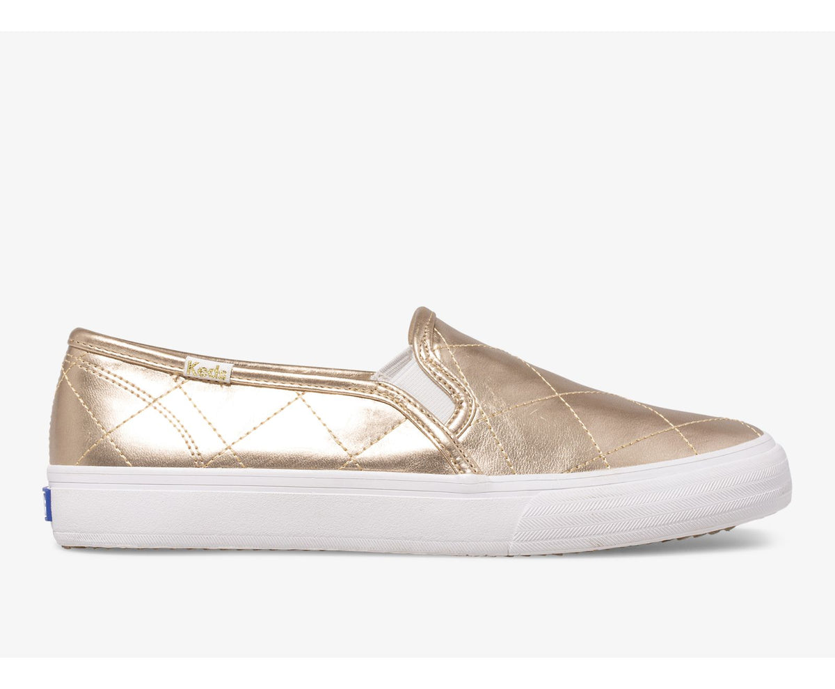 Women Double Decker Quilted Metallic Gold - Keds