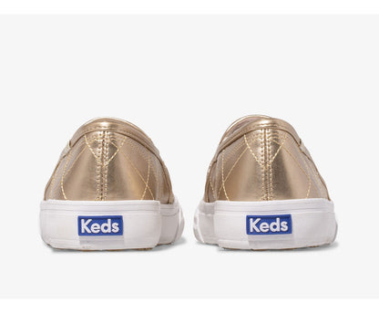 Women Double Decker Quilted Metallic Gold - Keds
