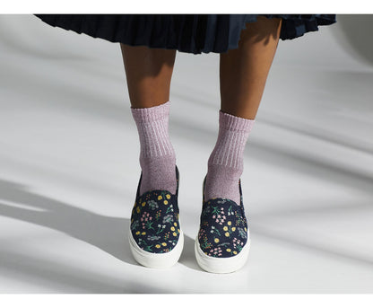 Women Keds x Rifle Paper Co. Double Decker Petite Fleurs Printed Indigo - Keds