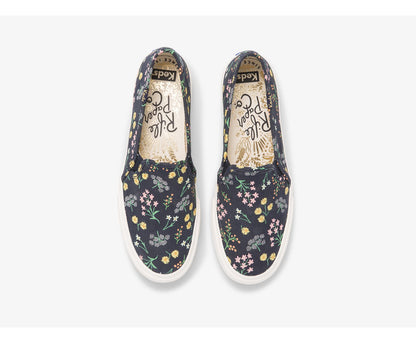 Women Keds x Rifle Paper Co. Double Decker Petite Fleurs Printed Indigo - Keds