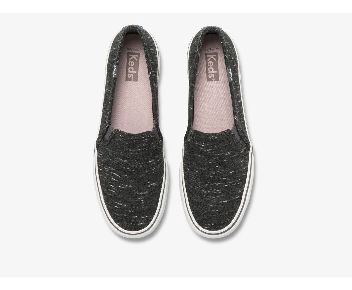 Women Double Decker Speckle Jersey Charcoal - Keds