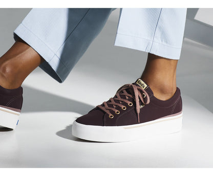 Women Jump Kick Duo Vegan Soft Buck Burgundy - Keds