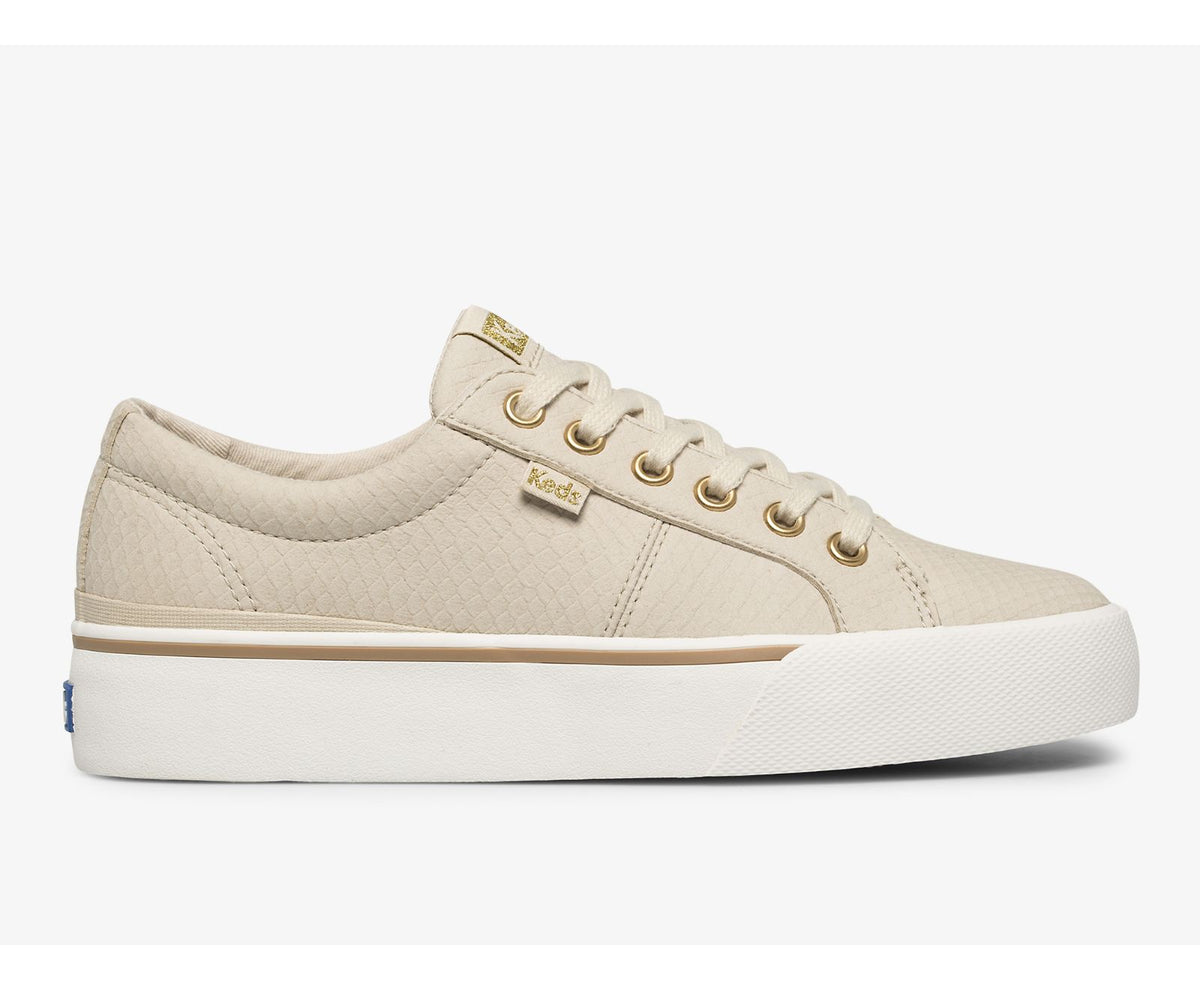 Women Jump Kick Duo Vegan Soft Buck + Croc Emboss Latte - Keds