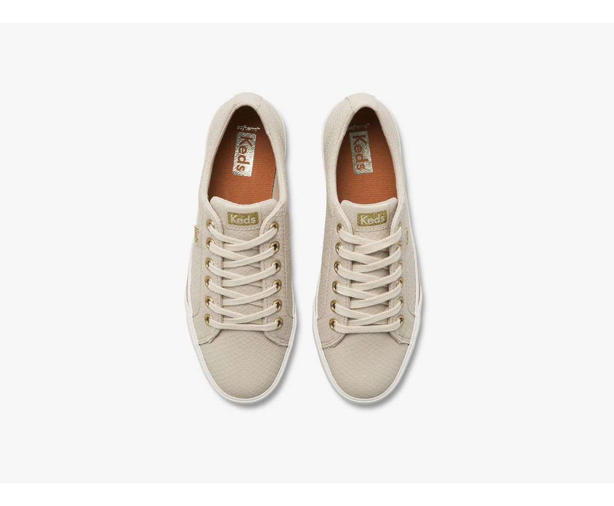 Women Jump Kick Duo Vegan Soft Buck + Croc Emboss Latte - Keds