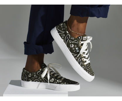 Women Jump Kick Feat. Organic Bandana Olive - Keds