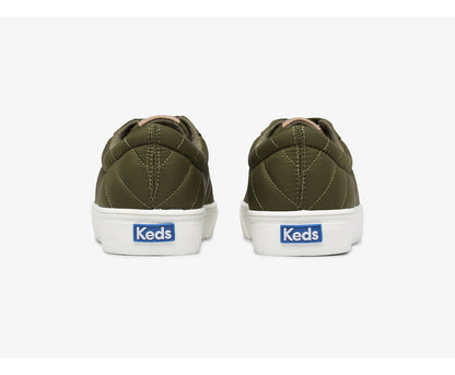 Women Jump Kick Water Resistant Quilted Puffer Olive - Keds