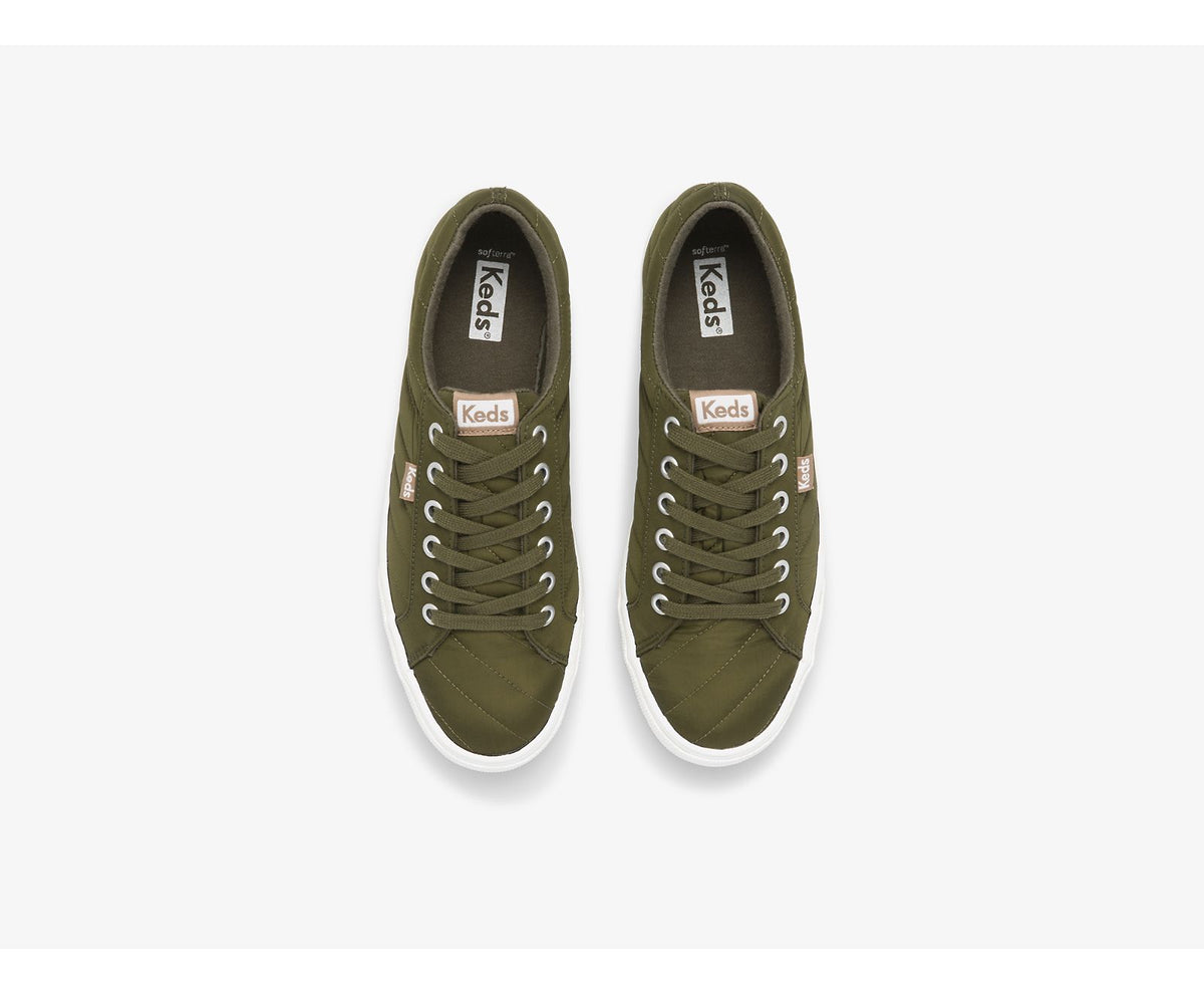 Women Jump Kick Water Resistant Quilted Puffer Olive - Keds