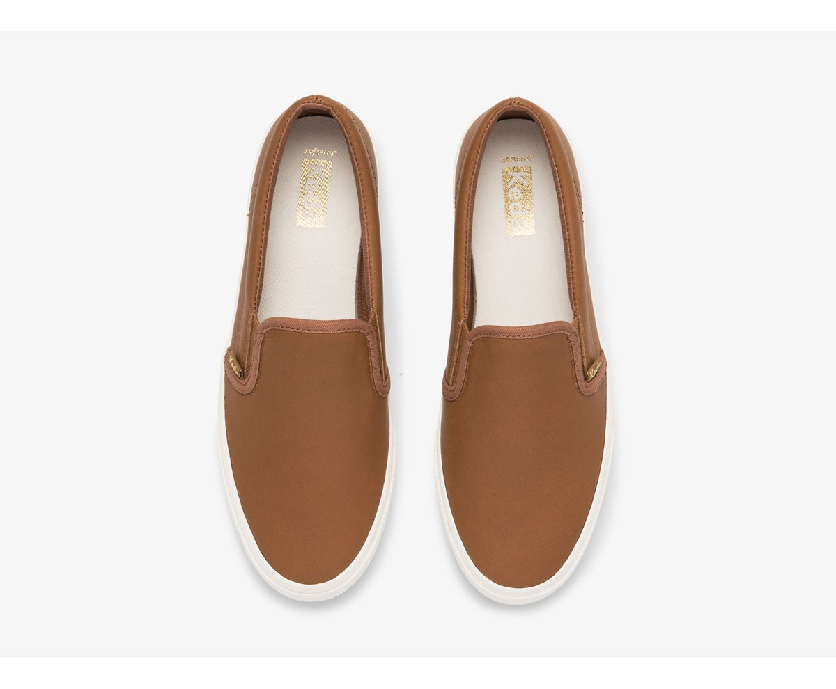 Women Jump Kick Slip Leather Cognac - Keds