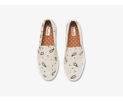Women Jump Kick Slip Feat. Organic Cotton Paisley Latte - Keds