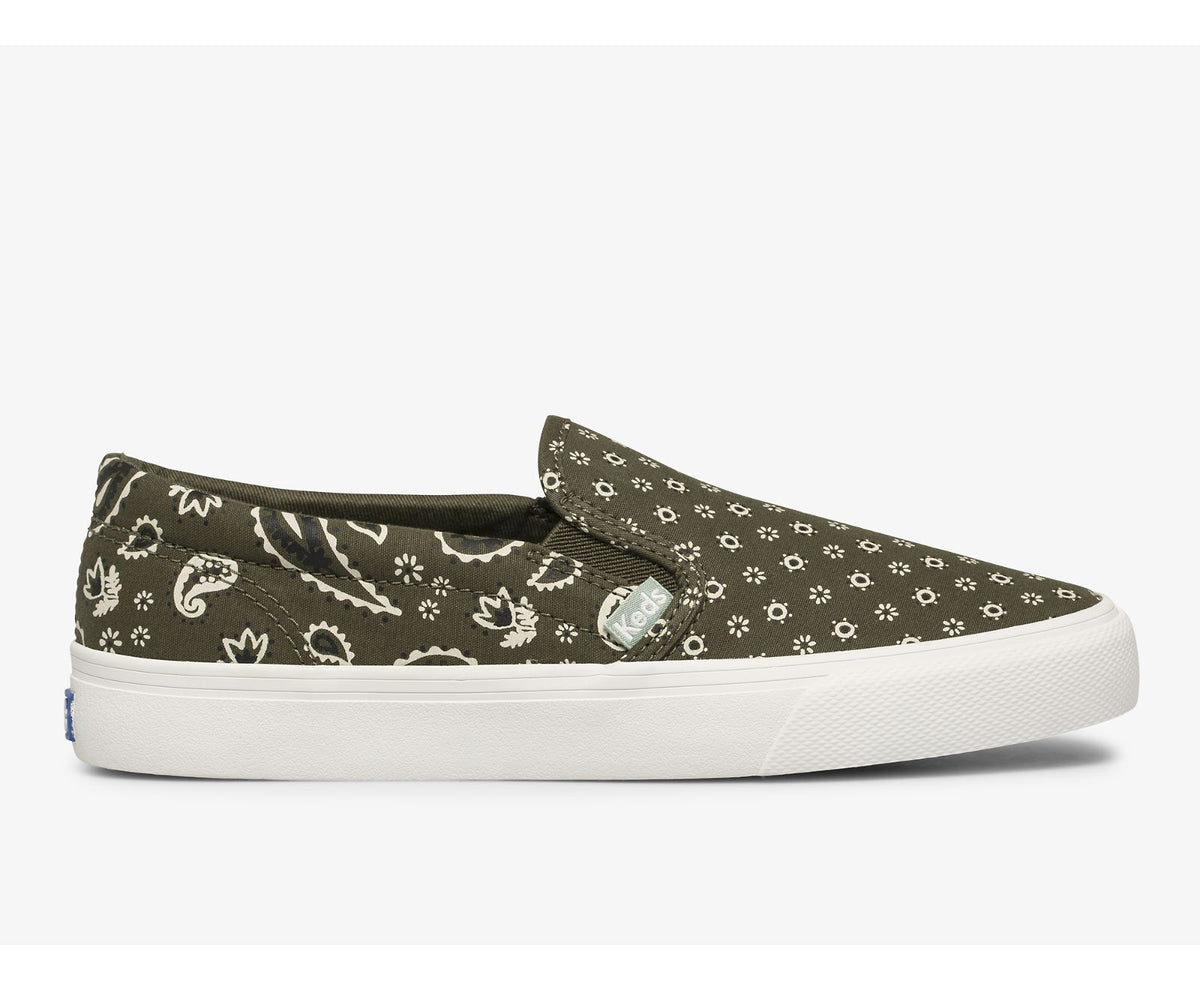Women Jump Kick Slip Feat. Organic Cotton Paisley Olive - Keds