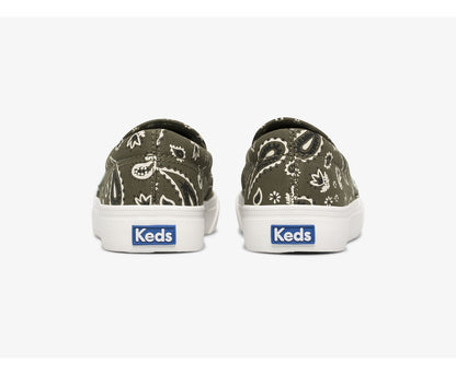 Women Jump Kick Slip Feat. Organic Cotton Paisley Olive - Keds