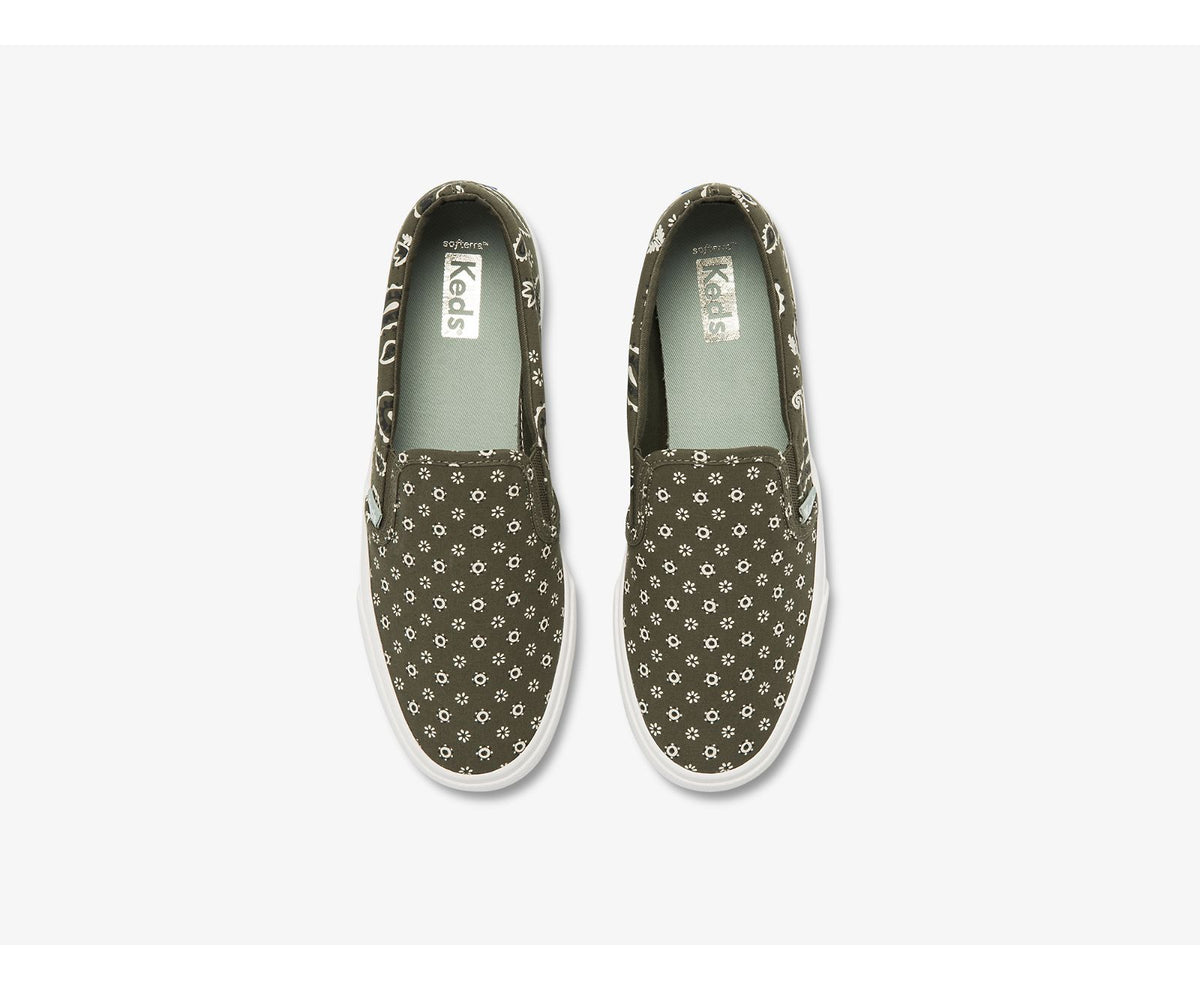 Women Jump Kick Slip Feat. Organic Cotton Paisley Olive - Keds