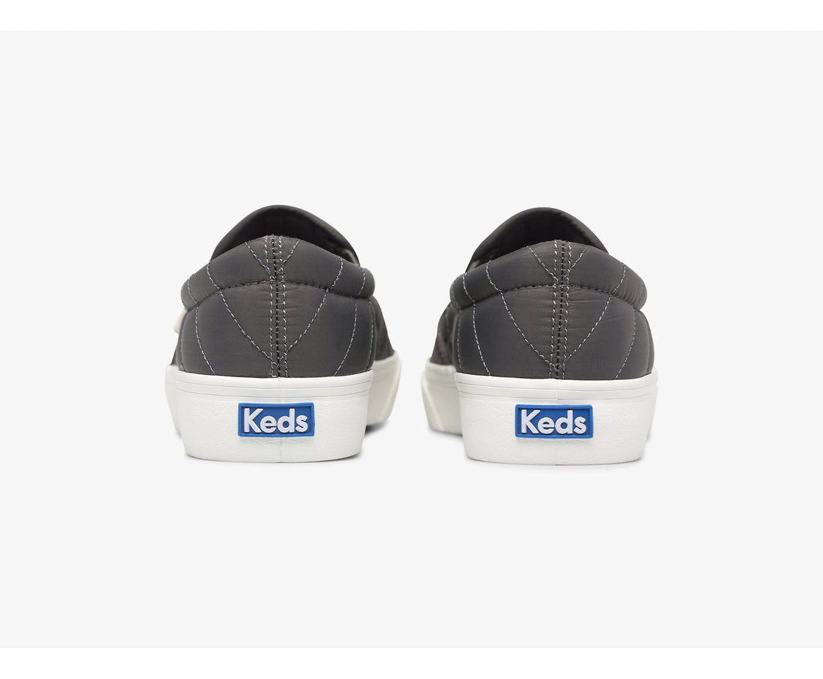 Women Jump Kick Slip On Water Resistant Quilted Puffer Gray - Keds