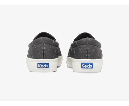 Women Jump Kick Slip On Water Resistant Quilted Puffer Gray - Keds