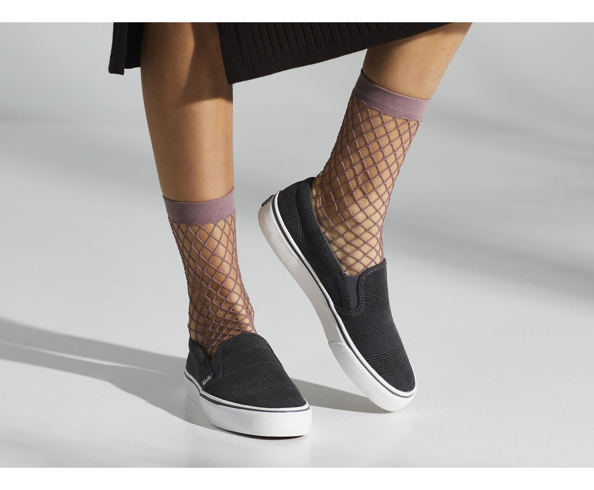 Women Jump Kick Slip Stripe Chambray Charcoal - Keds