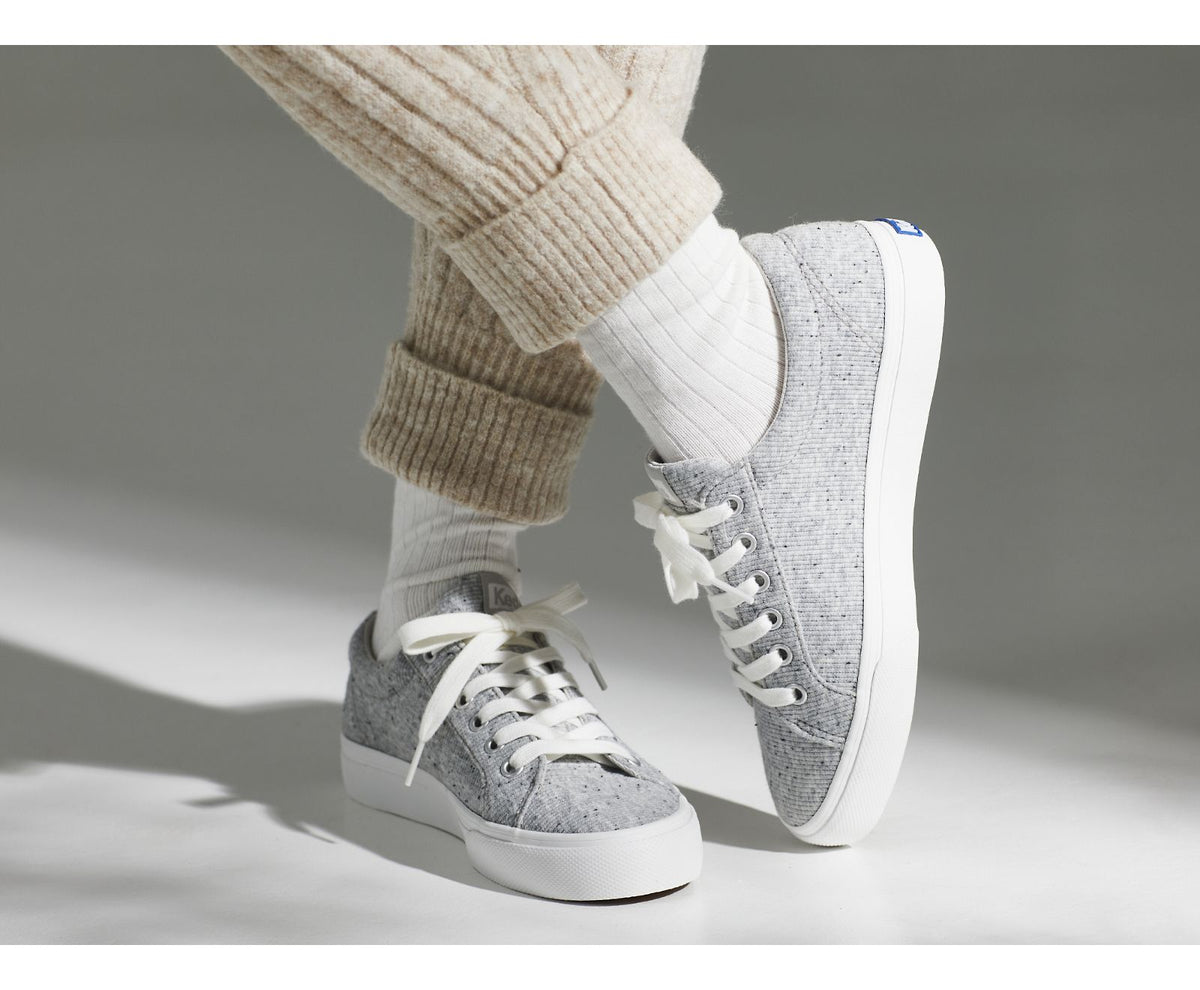 Women Jump Kick Speckle Knit Gray - Keds