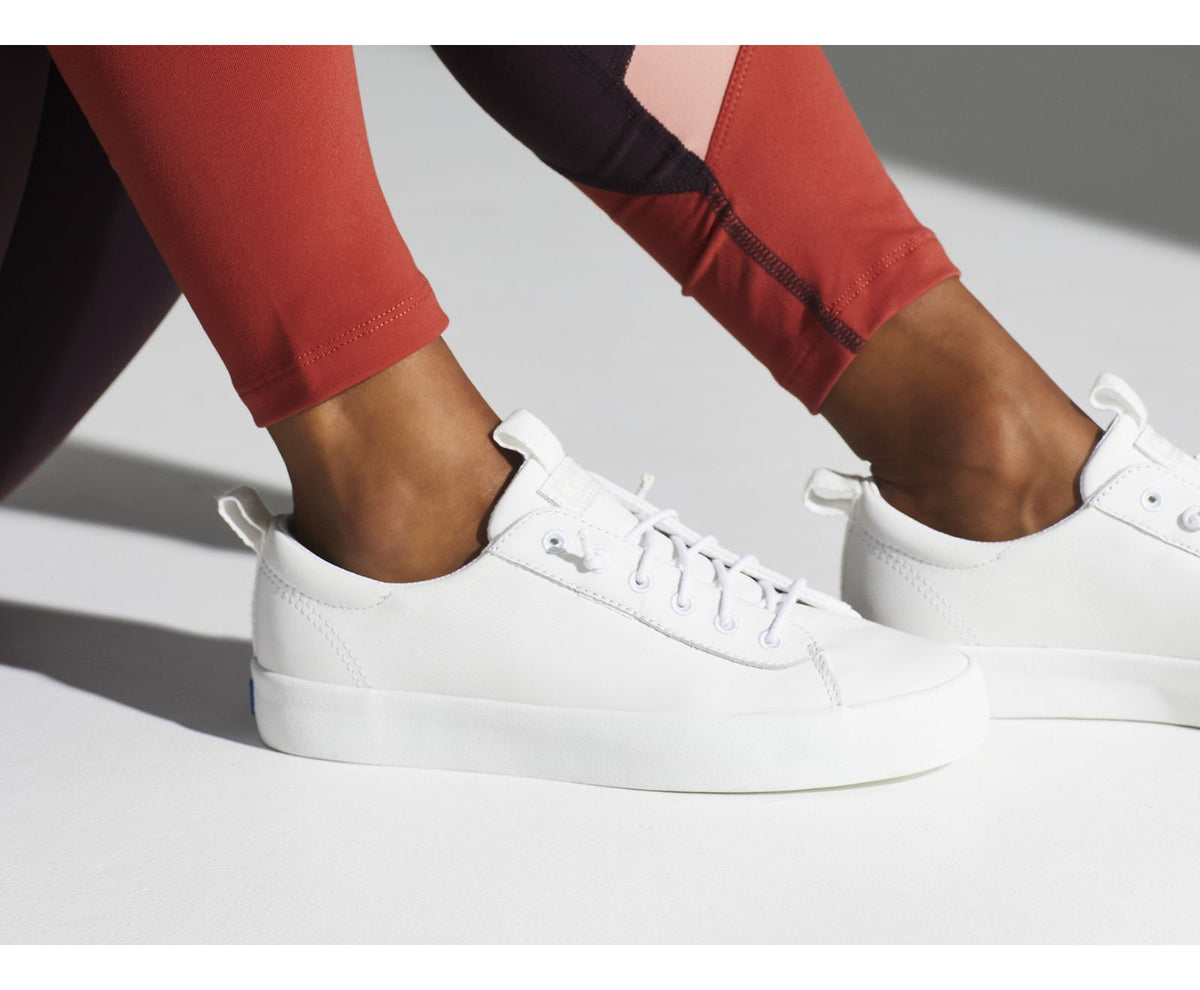 Women Kickback Leather White - Keds