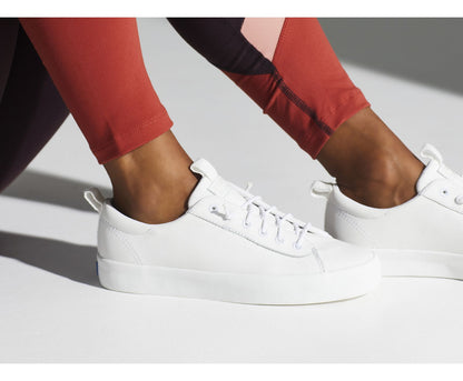 Women Kickback Leather White - Keds