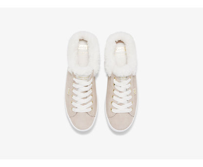 Women Keds x kate spade new york Kickstart Mule Fur Collar Glitter Suede Metallic Multi - Keds