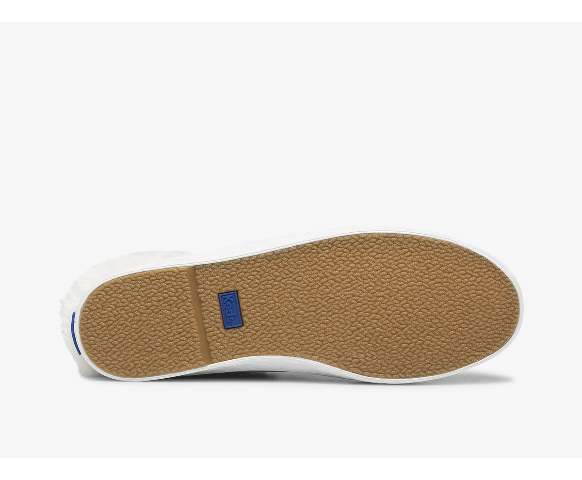Women Keds x kate spade new york Kickstart Mule Fur Collar Glitter Suede Metallic Multi - Keds