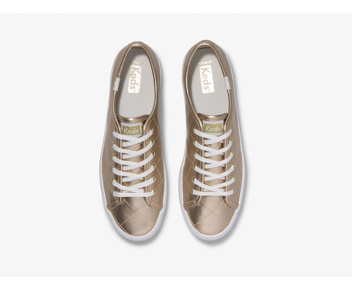 Women Kickstart TRX Quilted Pu Metallic Gold - Keds
