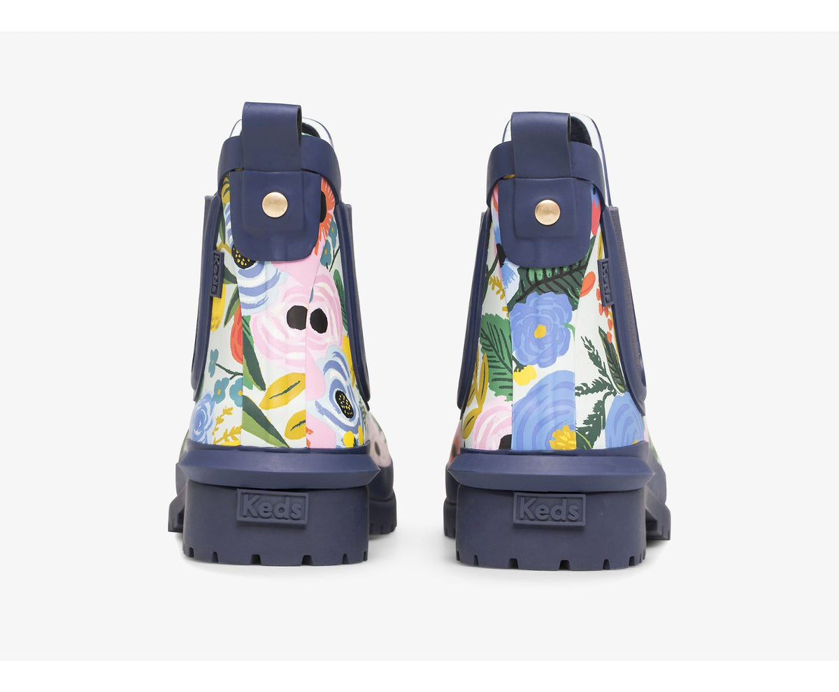 Women Keds x Rifle Paper Co. Rowan Rain Boot Garden Party Navy Multi - Keds