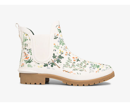Women Keds x Rifle Paper Co. Rowan Rain Boot Menagerie White Green - Keds