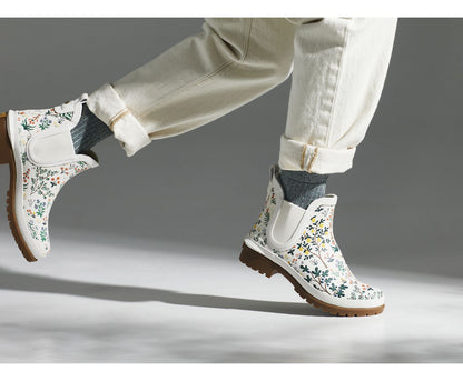 Women Keds x Rifle Paper Co. Rowan Rain Boot Menagerie White Green - Keds